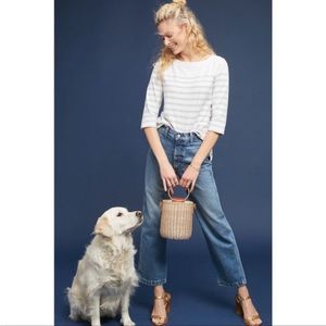 Maeve Anthropologie Bonnie Boatneck Striped Top